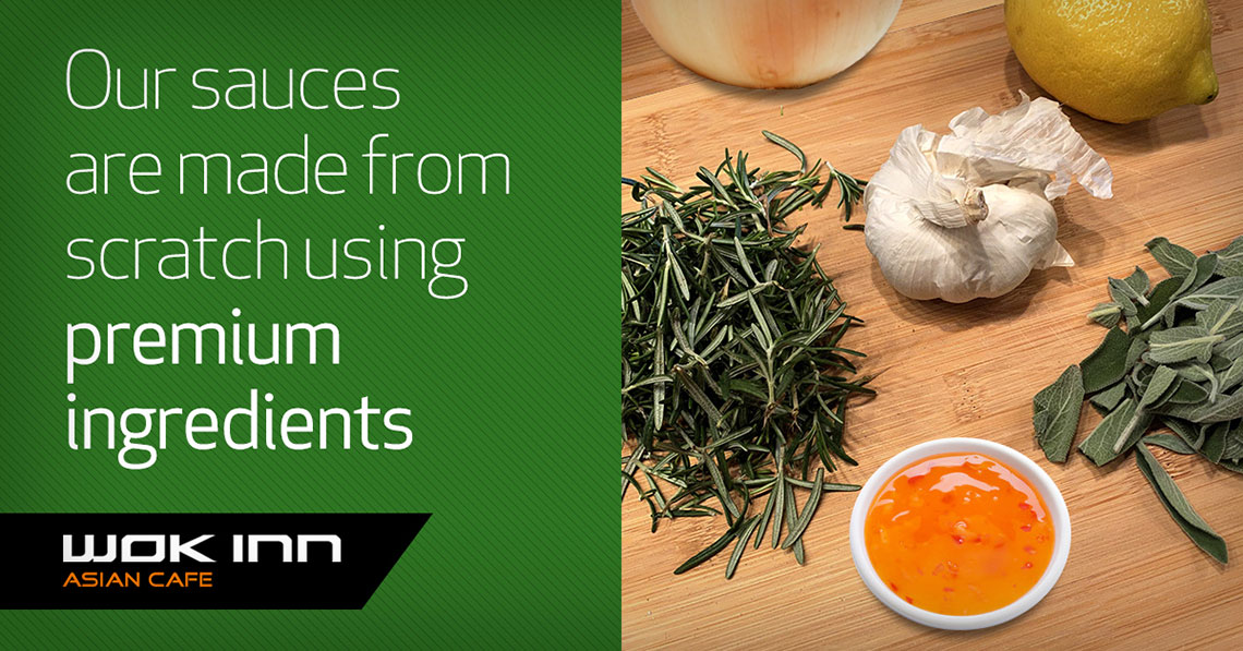 Our sauces are made from scratch using premium ingredients